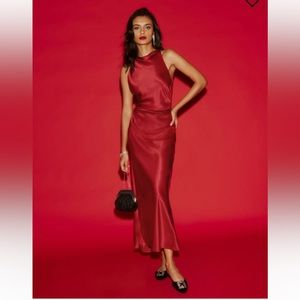 Reformation Cassette Red Silk Dress- 2